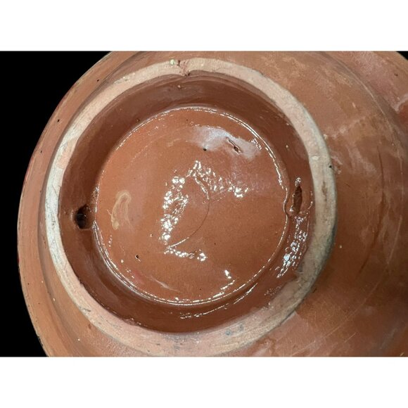 Moroccan Red Ceramic Plate Bowl Overlaid Berber Engraved Metal Handcrafted Decor - Picture 8 of 9